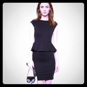 Alice + Olivia Black Peplum Dress
